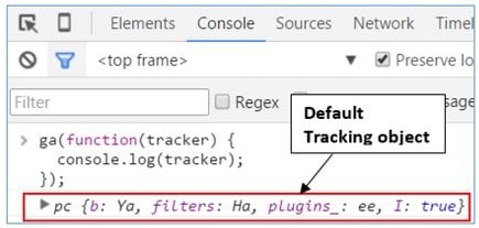 default tracking object