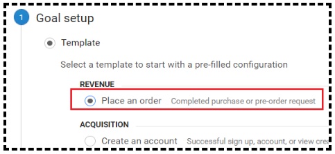 place an order goal template