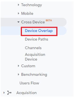 Navigate to the ‘Device Overlap’ report