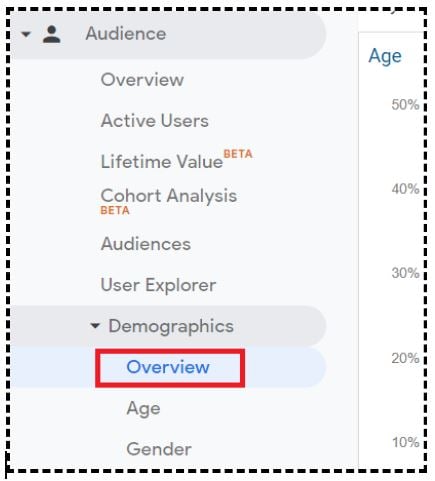 Navigate to the ‘Demographics Overview’ report: