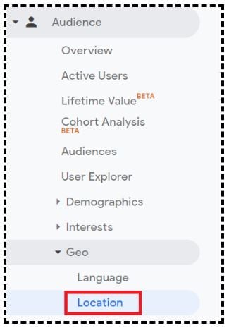 Navigate to the ‘Location’ report