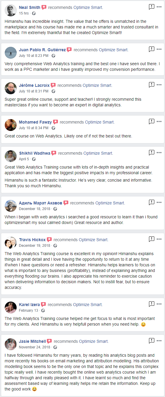 Facebook reviews