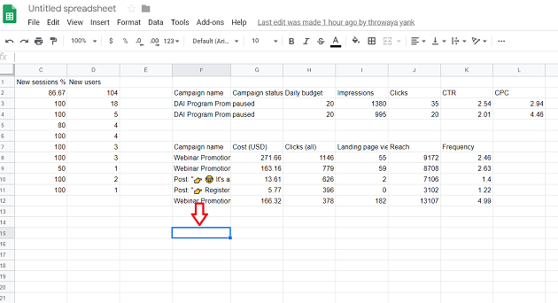 google search console to google sheets