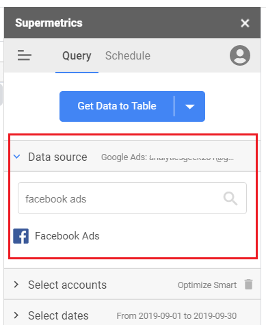 data source facebook ads