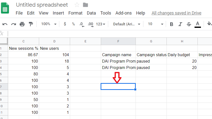 google sheets 1