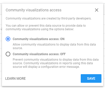 Community visualizations access ON