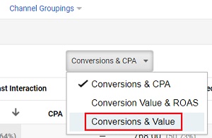 conversions and value option