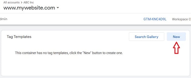 create new tag template