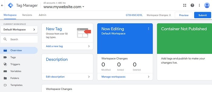 google tag manager configuration