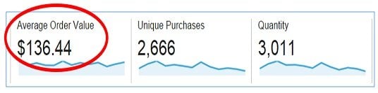 Average Order Value google analytics