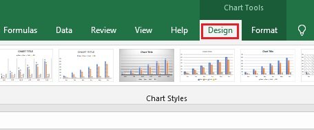 from the Design‘ tab click on the ‘Add Chart Element‘ drop down menu