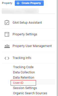 ga user id admin section