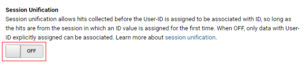 ga user id session unification turned off