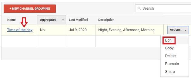 edit custom channel grouping