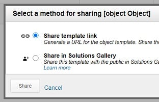 select a method for sharing object