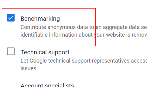 Benchmarking setting