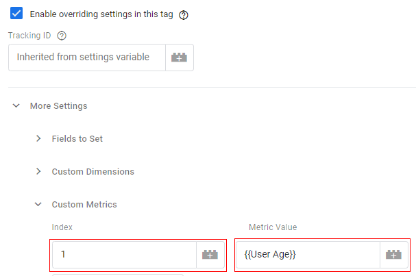 ga dimensions metrics cm metric