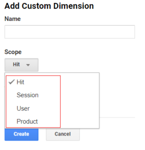 ga dimensions metrics scope