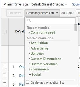 ga dimensions metrics secondary dimension google analytics