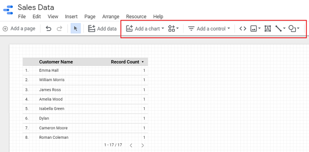 How to use Google Data Studio with Google Sheets 22 google data studio google sheets Start adding components to your report from the toolbar