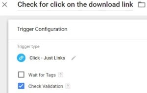 gtm virtual pageviews check for click on the download link