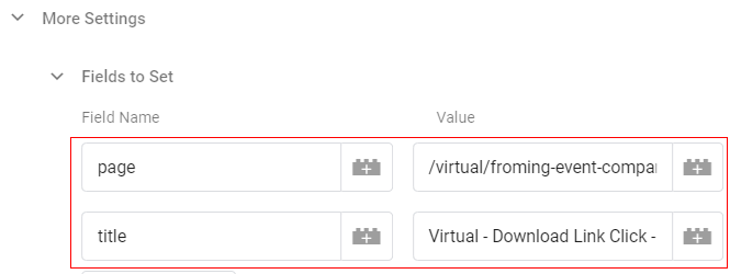 gtm virtual pageviews set feild