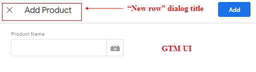 New row dialog title