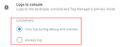 log to console