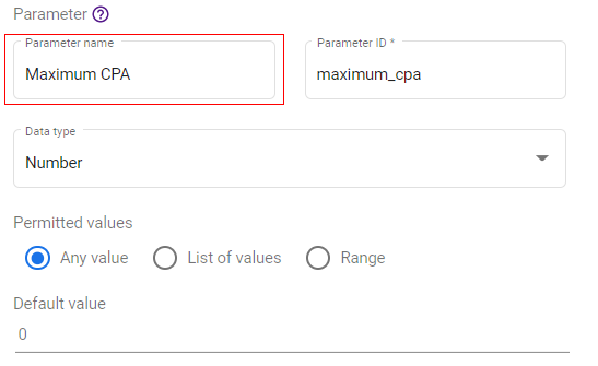 parameters in Google Data Studio