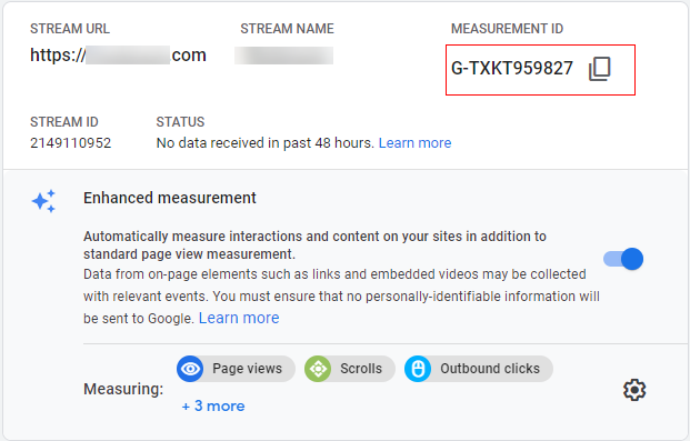 Web Stream details 2