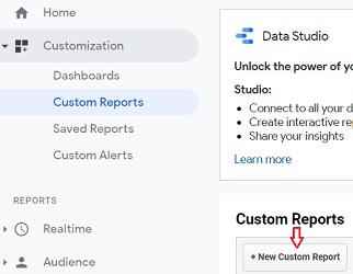 new custom report google analytics