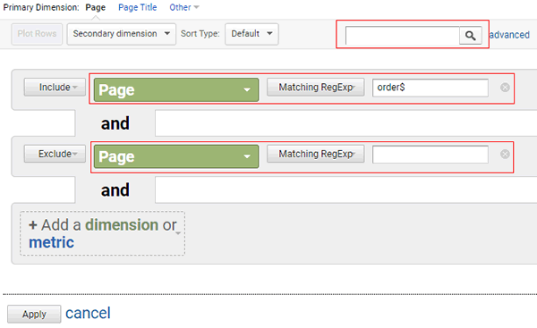 regex guide advance filter