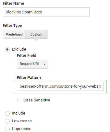 regex guide spam traffic