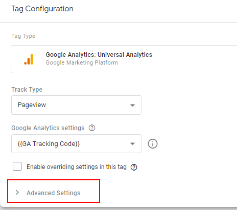 GA Advanced Settings