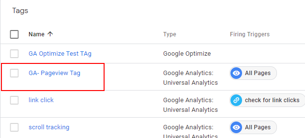 GA Pageview Tag