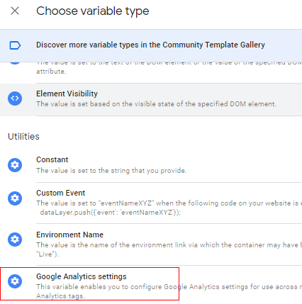 Google analytics settings