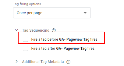 Tag Sequencing options