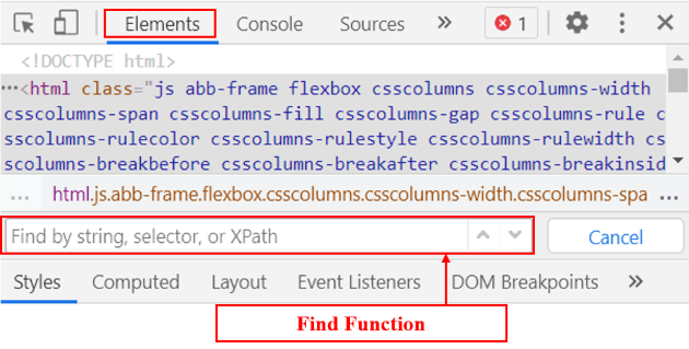 elements tab