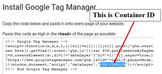 gtm tutorial Google Tag Manager container id