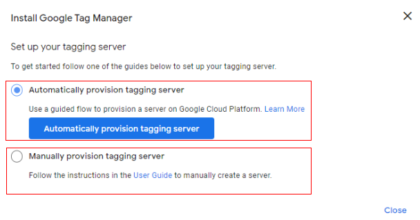server side tagging create container2