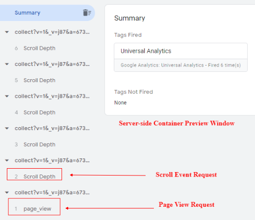 server side tagging preview window 1
