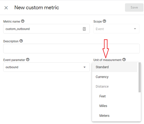 unit of measurement custom metrics ga4