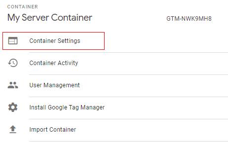 Admin GTM Container