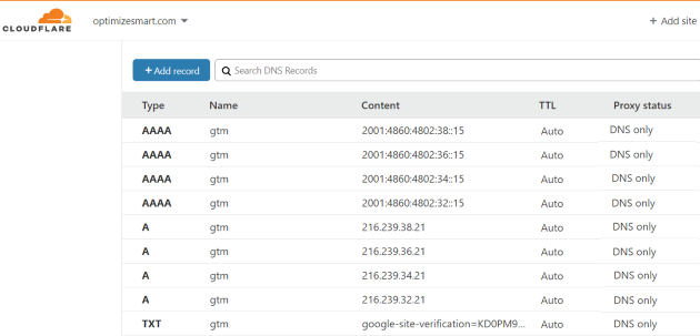 All DNS Record Added