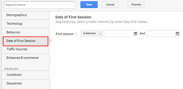 Date of first session