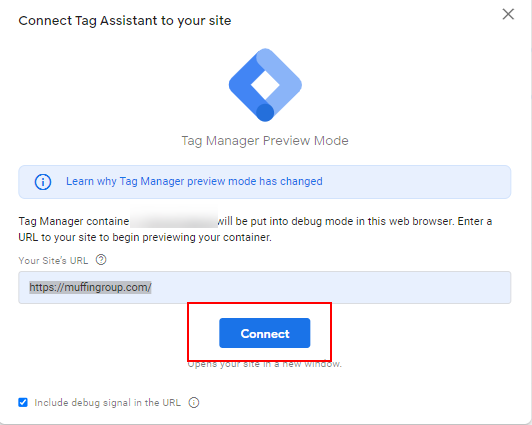 GTM container connect