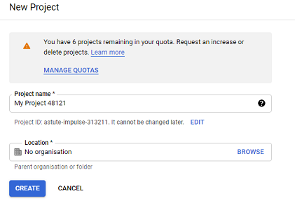 Give your project a name
