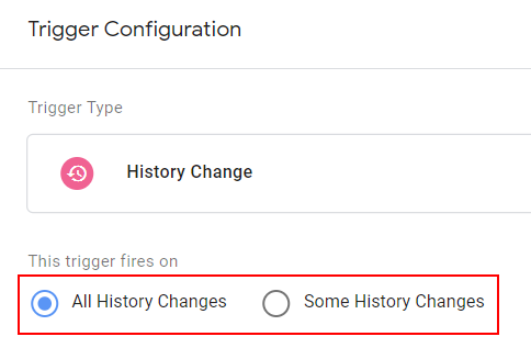 History change options