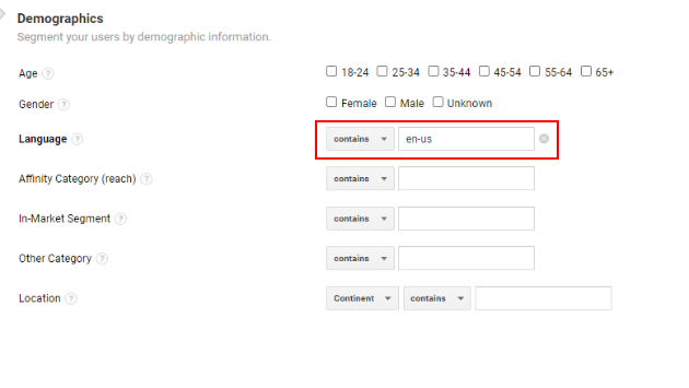 Language filter