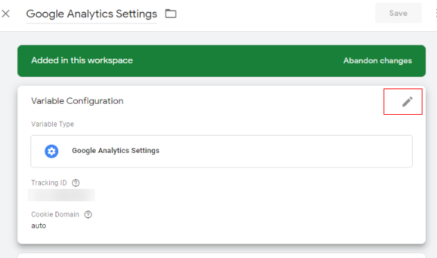 Pencil icon Variable in Client side container